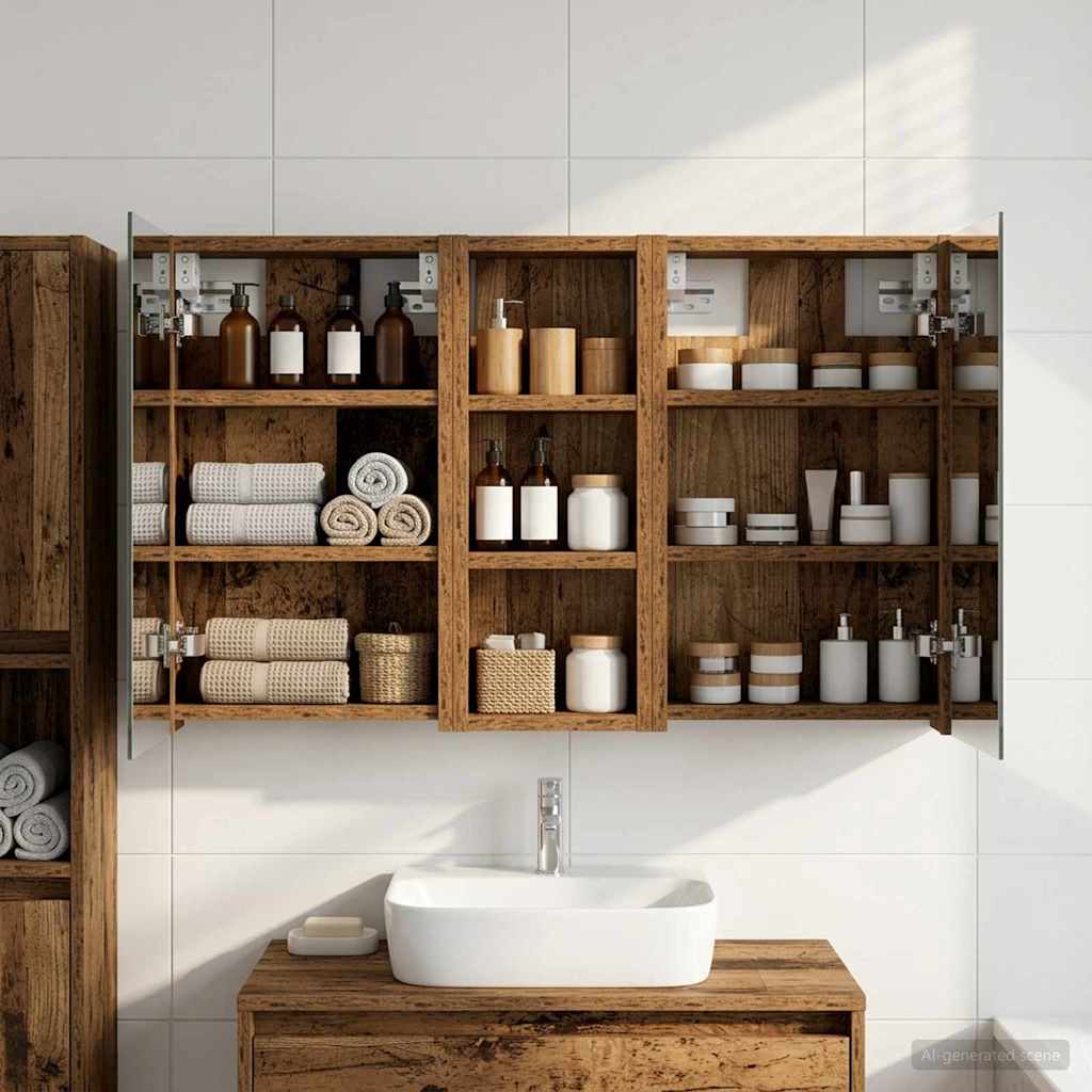 Set di Armadi da Bagno con lo scaffale 3 pcs 80 x 10,5 x 50 cm | homemem39