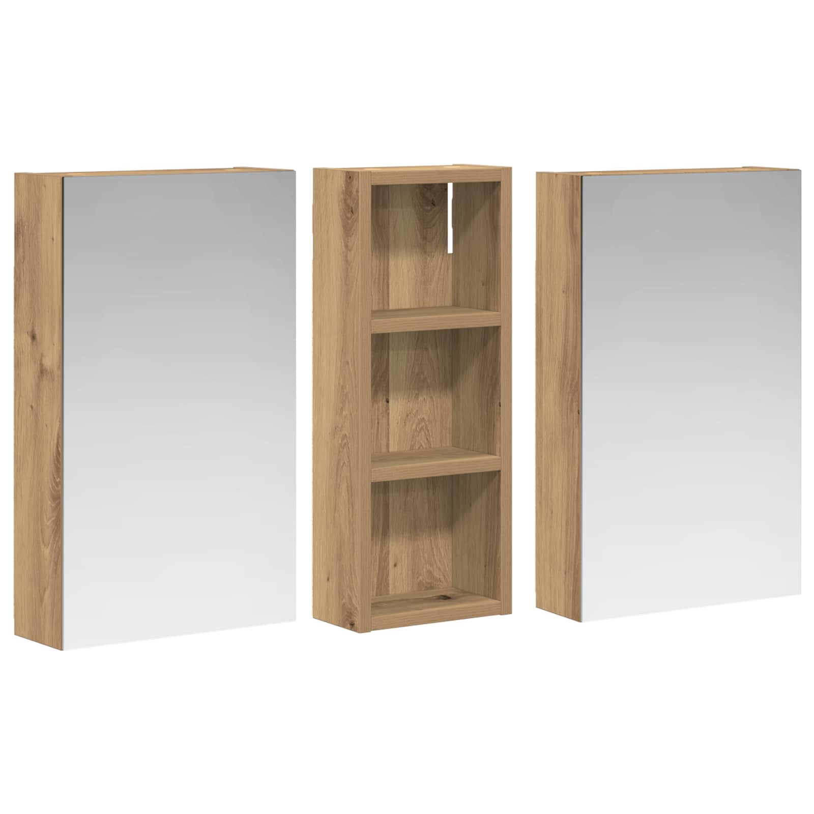 Set di Armadi da Bagno con lo scaffale 3 pcs 80 x 10,5 x 50 cm | homemem39