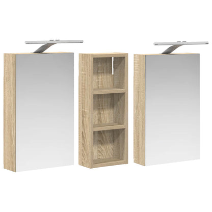 Set di Armadi da Bagno con lo scaffale 3 pcs 80 x 10,5 x 50 cm | homemem39