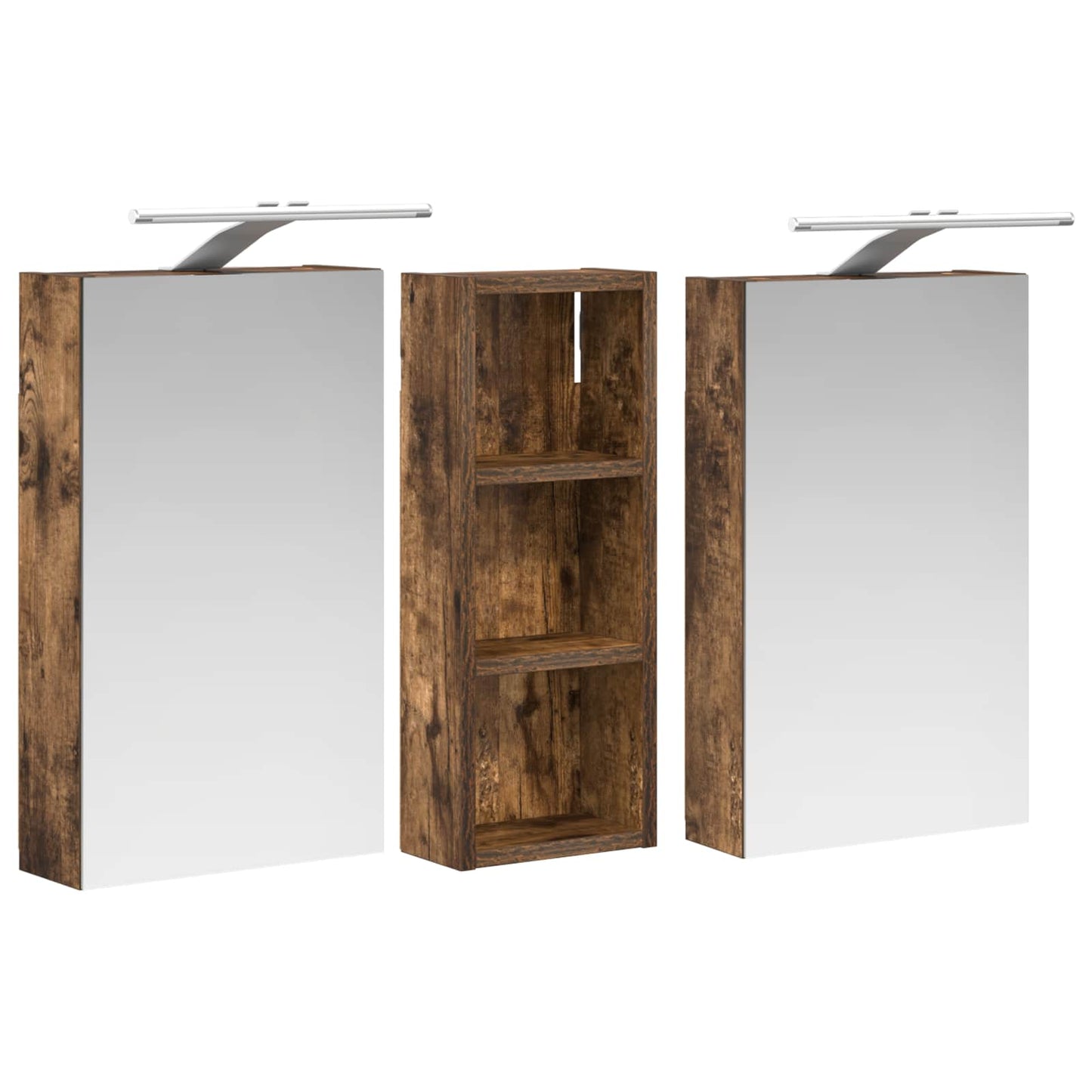 Set di Armadi da Bagno con lo scaffale 3 pcs 80 x 10,5 x 50 cm | homemem39