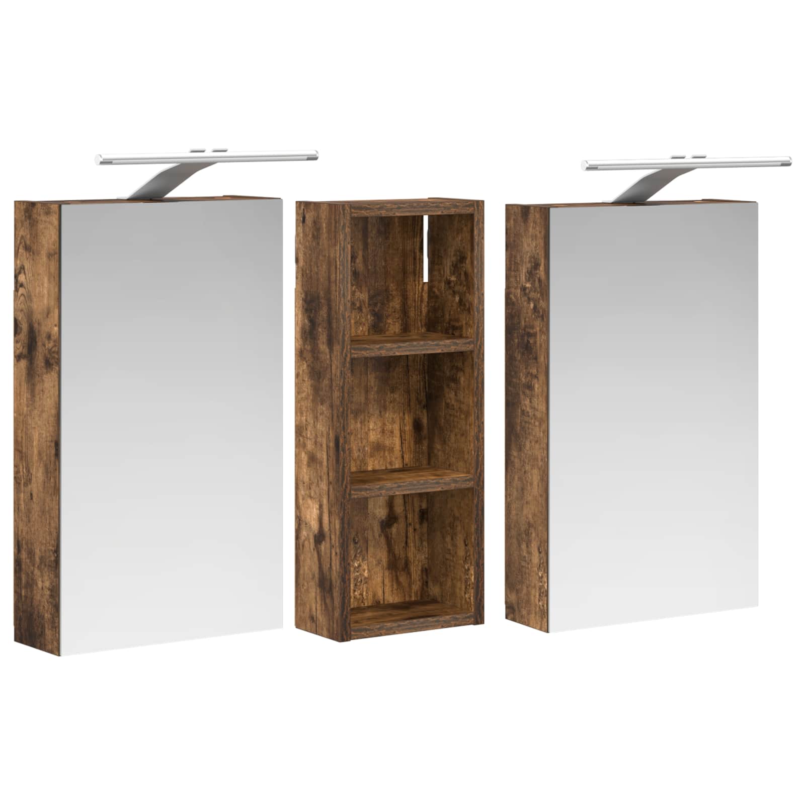 Set di Armadi da Bagno con lo scaffale 3 pcs 80 x 10,5 x 50 cm | homemem39
