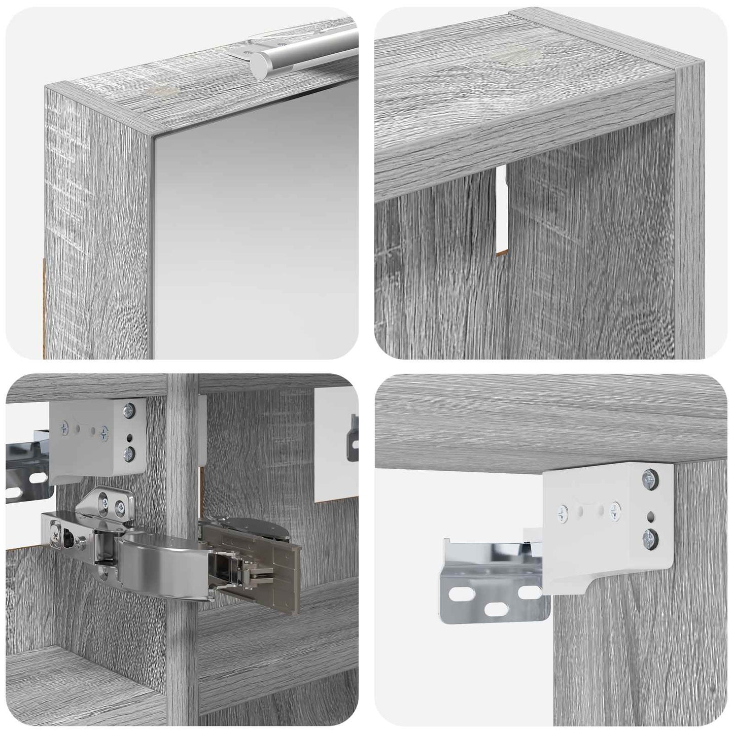 Set di Armadi da Bagno con lo scaffale 3 pcs 80 x 10,5 x 50 cm | homemem39