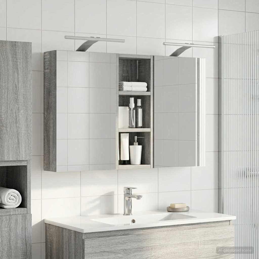 Set di Armadi da Bagno con lo scaffale 3 pcs 80 x 10,5 x 50 cm | homemem39