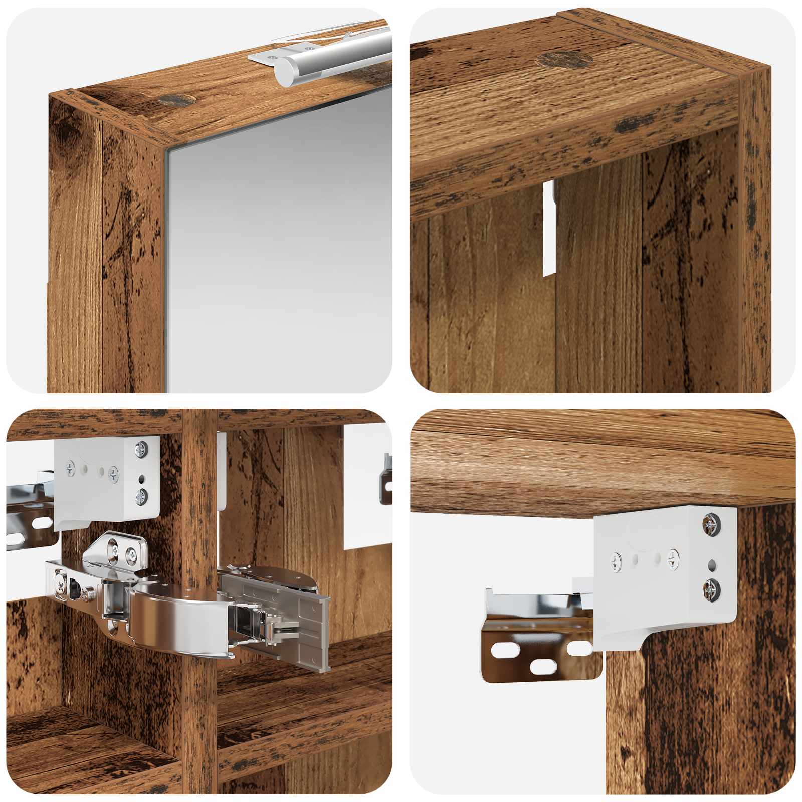 Set di Armadi da Bagno con lo scaffale 3 pcs 80 x 10,5 x 50 cm | homemem39