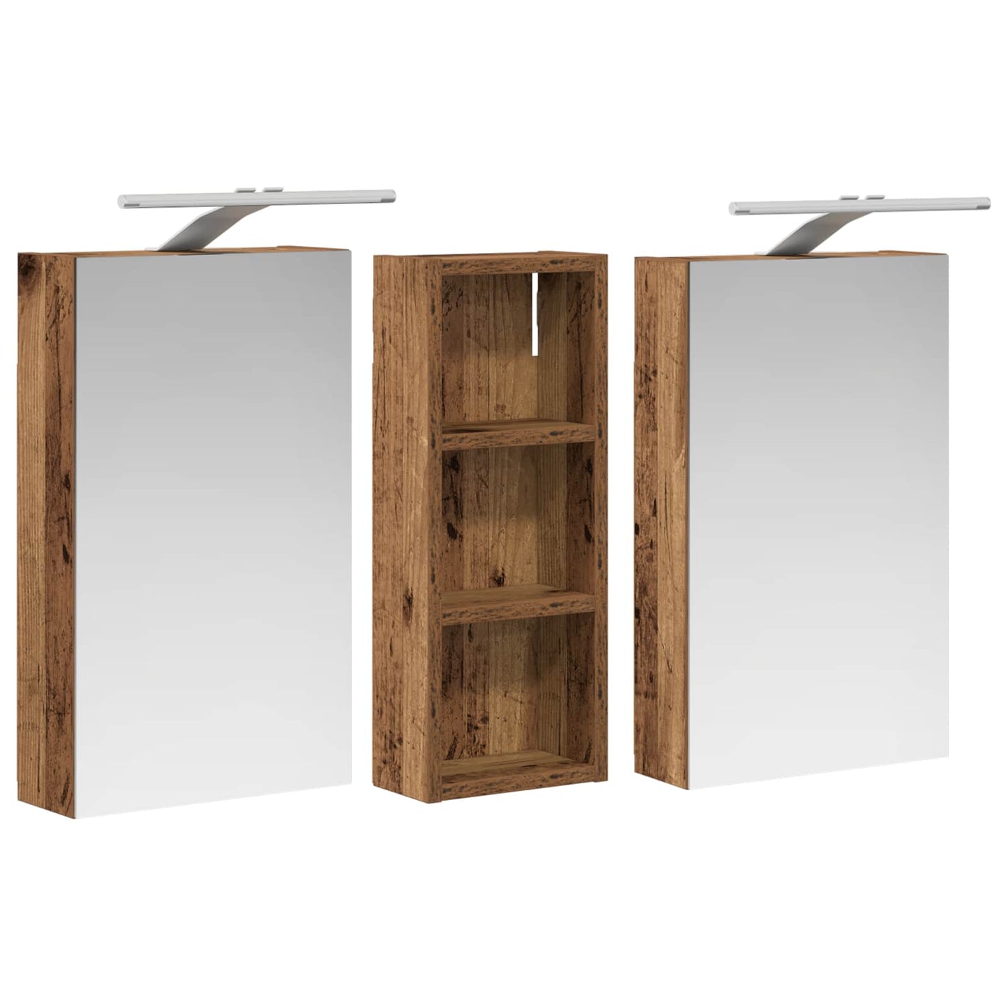 Set di Armadi da Bagno con lo scaffale 3 pcs 80 x 10,5 x 50 cm | homemem39