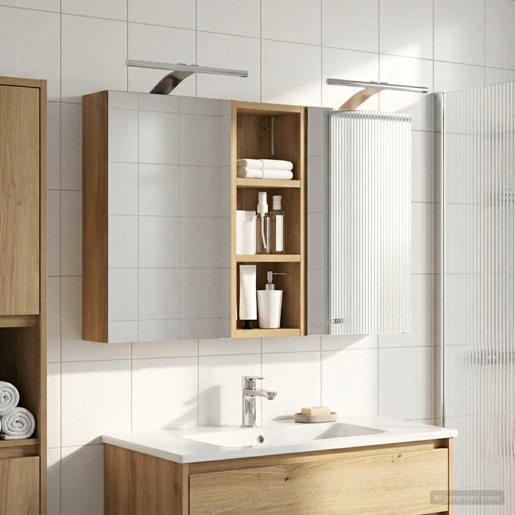 Set di Armadi da Bagno con lo scaffale 3 pcs 80 x 10,5 x 50 cm | homemem39