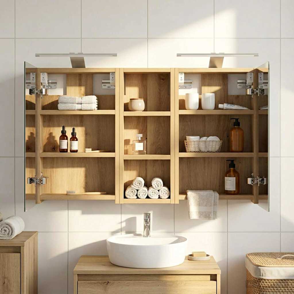 Set di Armadi da Bagno con lo scaffale 3 pcs 80 x 10,5 x 50 cm | homemem39