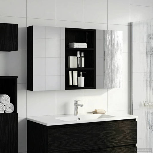 Set di Armadi da Bagno con lo scaffale 3 pcs 90 x 10,5 x 50 cm | homemem39