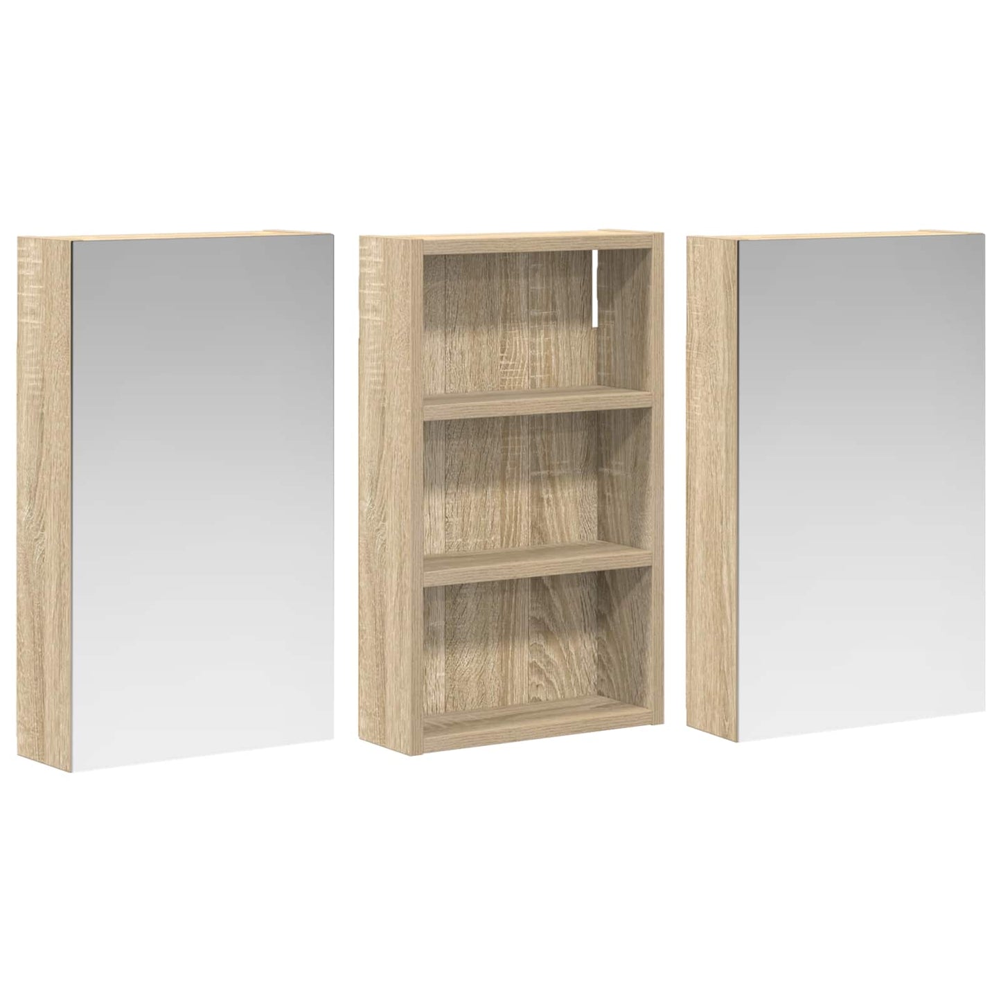 Set di Armadi da Bagno con lo scaffale 3 pcs 90 x 10,5 x 50 cm | homemem39