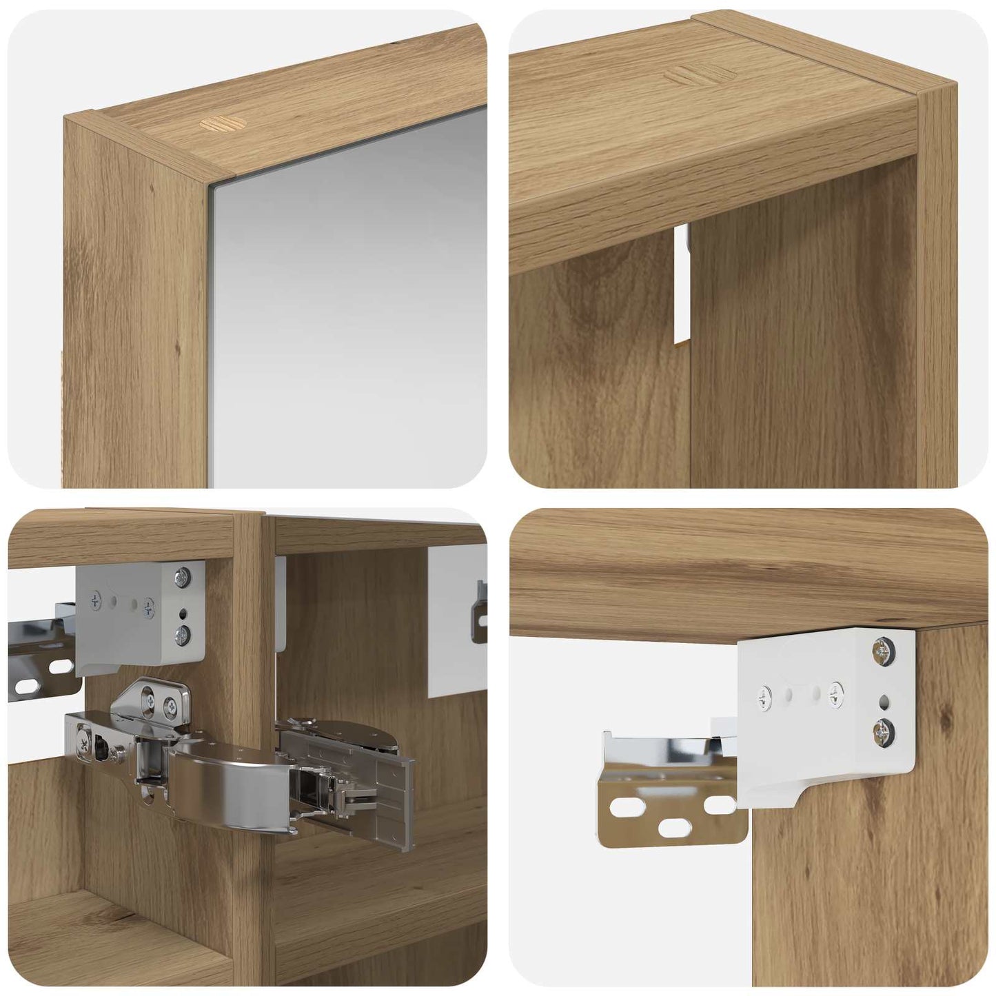 Set di Armadi da Bagno con lo scaffale 3 pcs 90 x 10,5 x 50 cm | homemem39