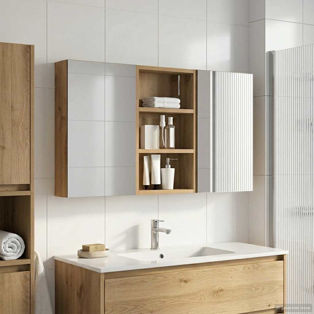 Set di Armadi da Bagno con lo scaffale 3 pcs 90 x 10,5 x 50 cm | homemem39