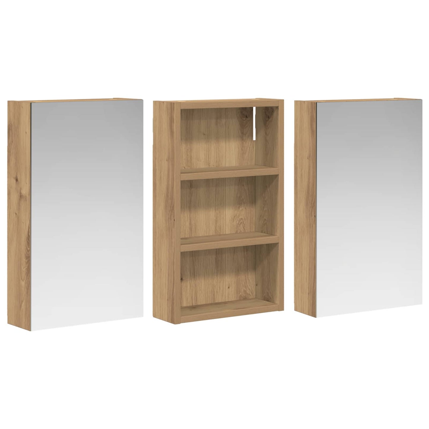 Set di Armadi da Bagno con lo scaffale 3 pcs 90 x 10,5 x 50 cm | homemem39