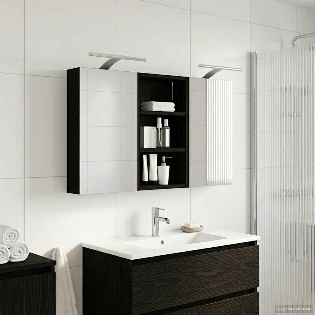 Set di Armadi da Bagno con lo scaffale 3 pcs 90 x 10,5 x 50 cm | homemem39
