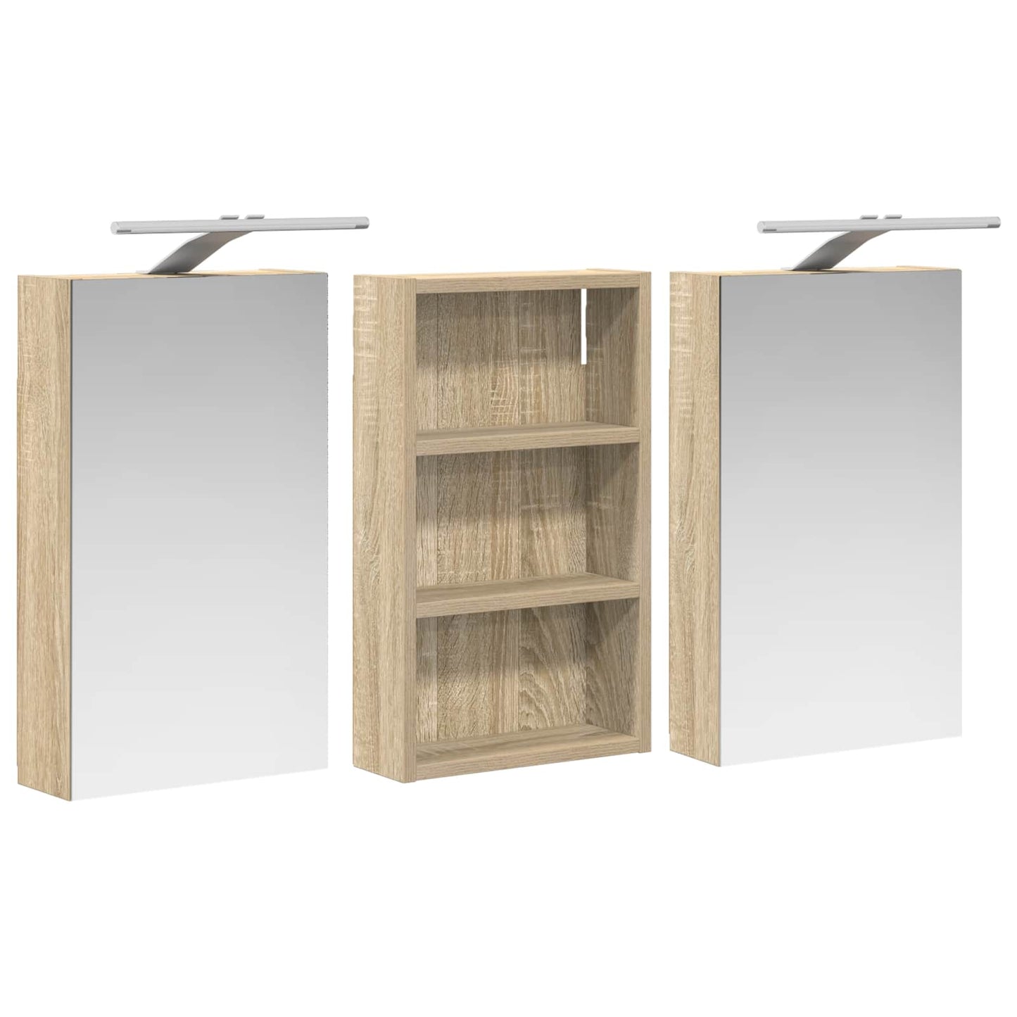 Set di Armadi da Bagno con lo scaffale 3 pcs 90 x 10,5 x 50 cm | homemem39