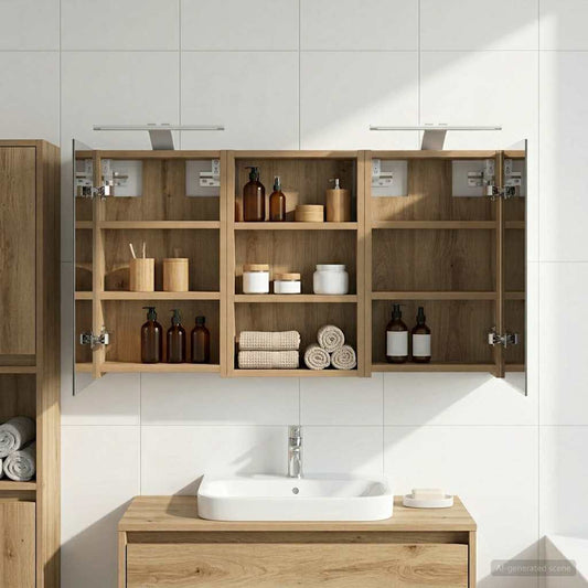 Set di Armadi da Bagno con lo scaffale 3 pcs 90 x 10,5 x 50 cm | homemem39