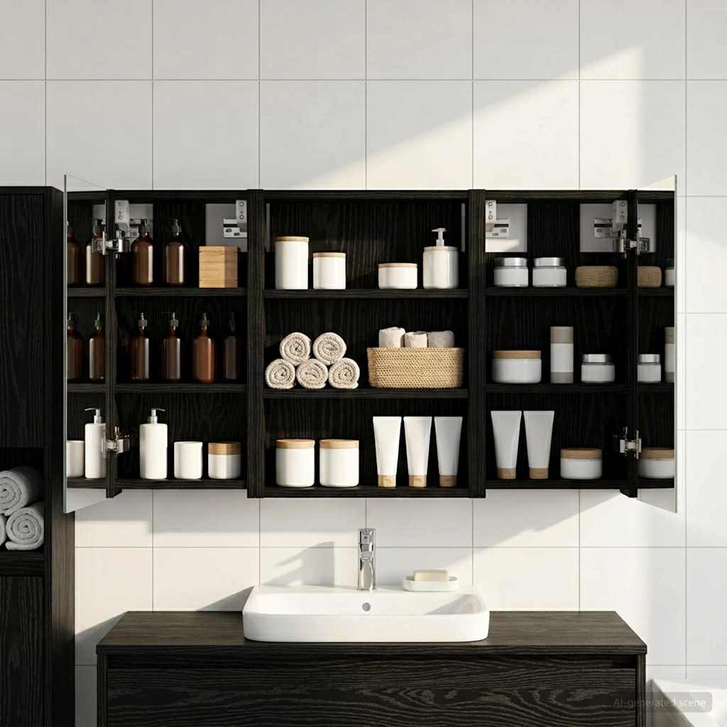 Set di Armadi da Bagno con lo scaffale 3 pcs 100 x 10,5 x 50 cm | homemem39