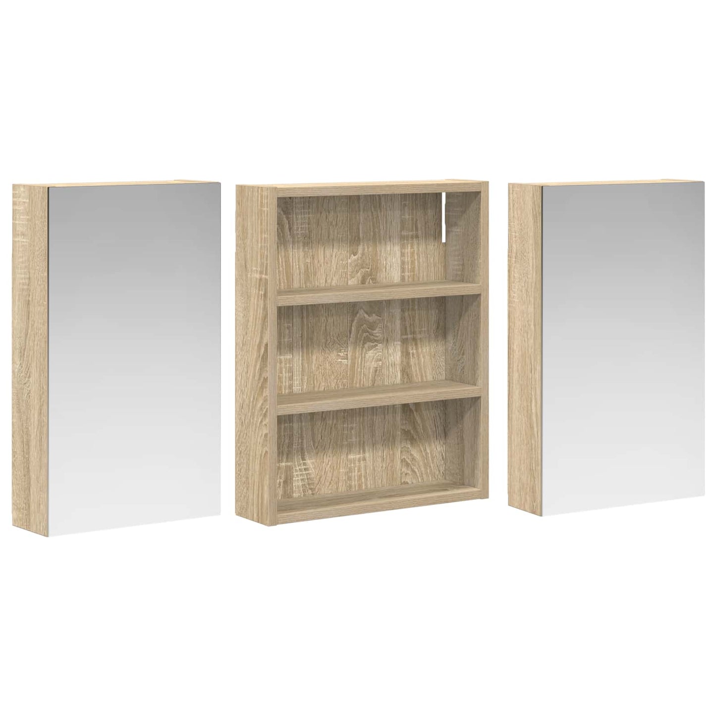 Set di Armadi da Bagno con lo scaffale 3 pcs 100 x 10,5 x 50 cm | homemem39