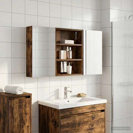 Set di Armadi da Bagno con lo scaffale 3 pcs 100 x 10,5 x 50 cm | homemem39