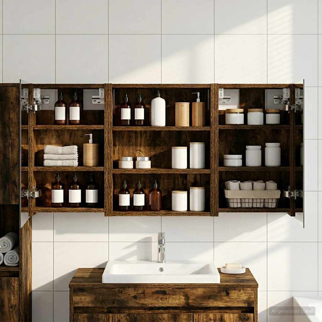 Set di Armadi da Bagno con lo scaffale 3 pcs 100 x 10,5 x 50 cm | homemem39