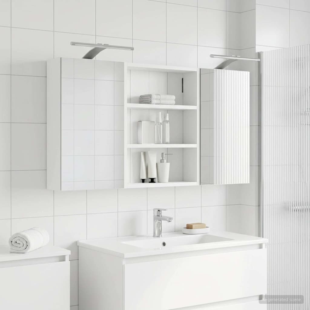 Set di Armadi da Bagno con lo scaffale 3 pcs 100 x 10,5 x 50 cm | homemem39