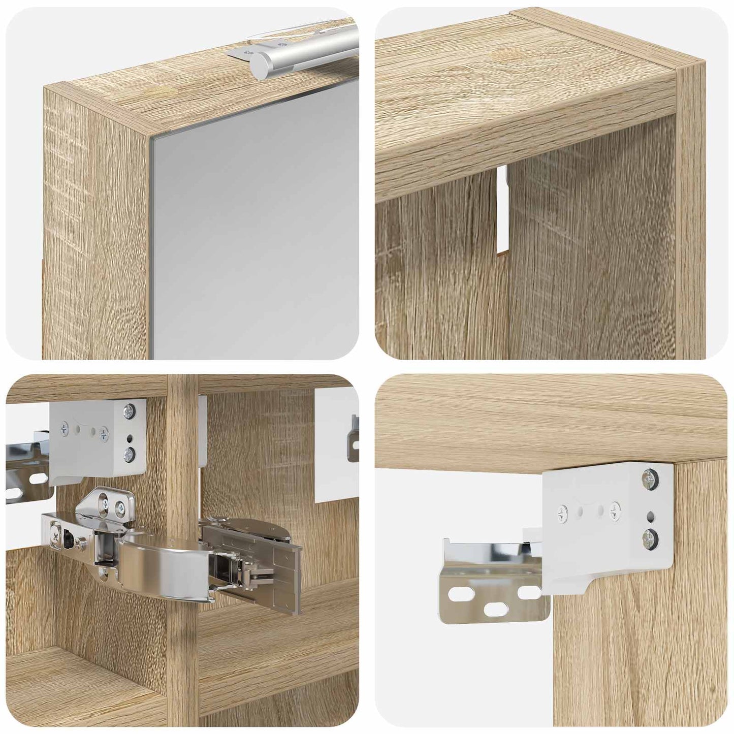 Set di Armadi da Bagno con lo scaffale 3 pcs 100 x 10,5 x 50 cm | homemem39