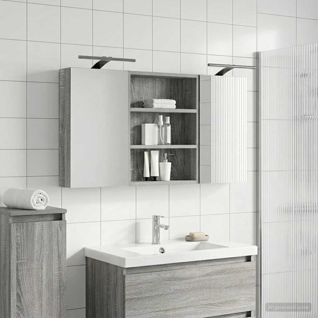 Set di Armadi da Bagno con lo scaffale 3 pcs 100 x 10,5 x 50 cm | homemem39