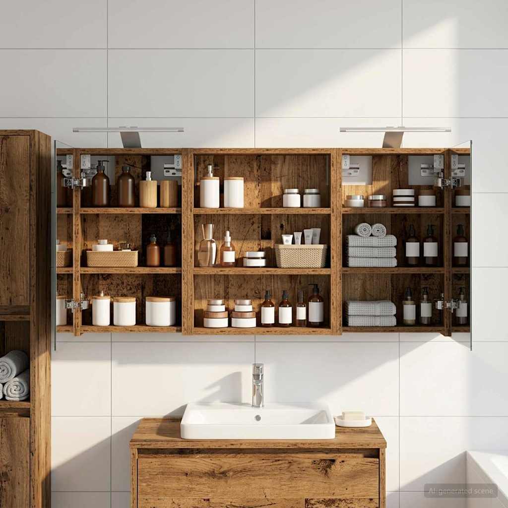Set di Armadi da Bagno con lo scaffale 3 pcs 100 x 10,5 x 50 cm | homemem39