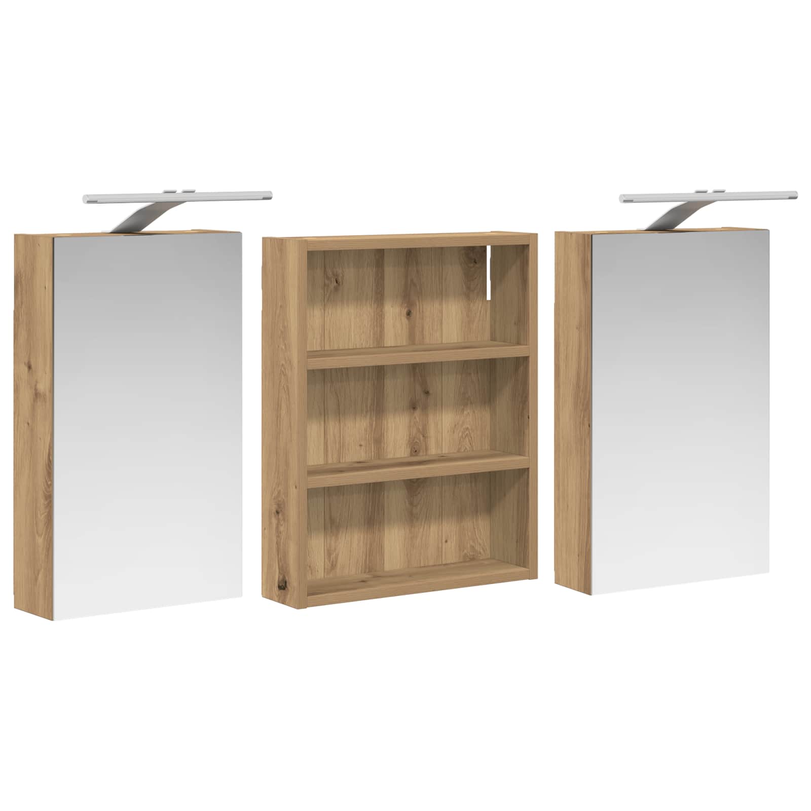 Set di Armadi da Bagno con lo scaffale 3 pcs 100 x 10,5 x 50 cm | homemem39
