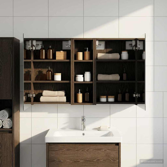 Set di Armadi da Bagno con porta 3 pcs 100 x 10,5 x 60,5 cm