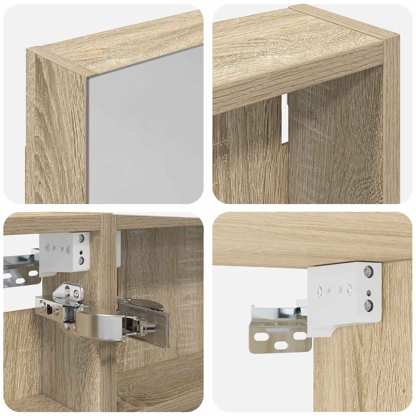 Set di Armadi da Bagno con porta 3 pcs 100 x 10,5 x 60,5 cm | homemem39