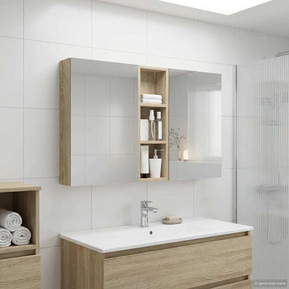 Set di Armadi da Bagno con porta 3 pcs 100 x 10,5 x 60,5 cm | homemem39