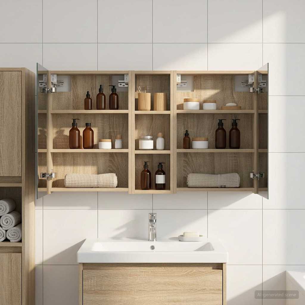 Set di Armadi da Bagno con porta 3 pcs 100 x 10,5 x 60,5 cm | homemem39