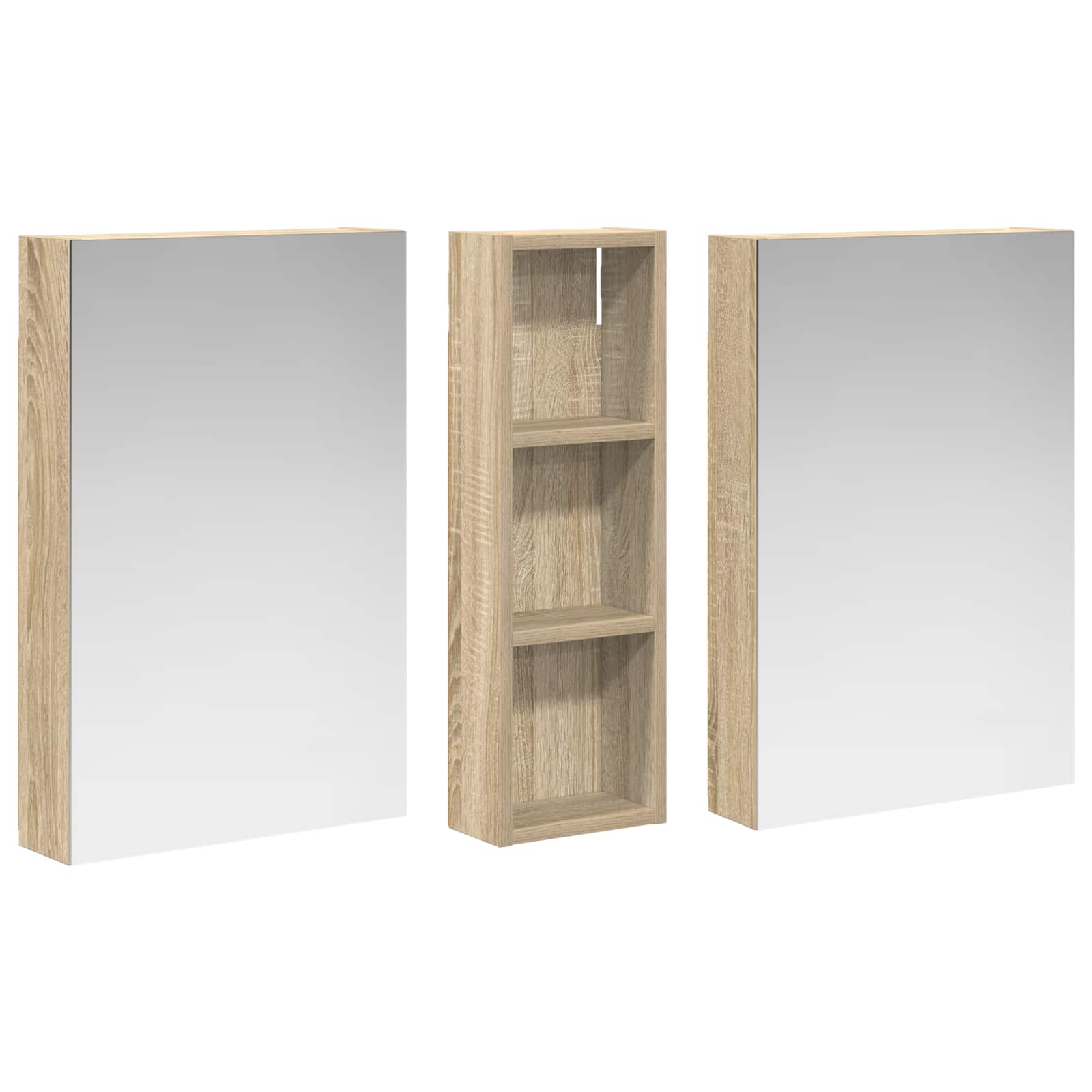 Set di Armadi da Bagno con porta 3 pcs 100 x 10,5 x 60,5 cm | homemem39