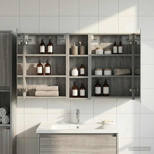 Set di Armadi da Bagno con porta 3 pcs 100 x 10,5 x 60,5 cm