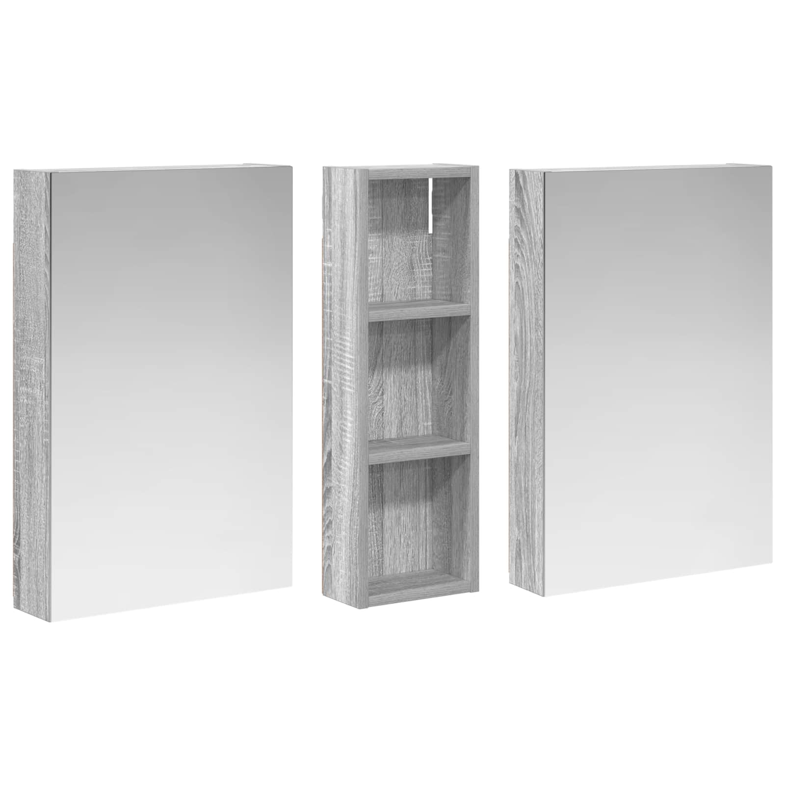 Set di Armadi da Bagno con porta 3 pcs 100 x 10,5 x 60,5 cm | homemem39
