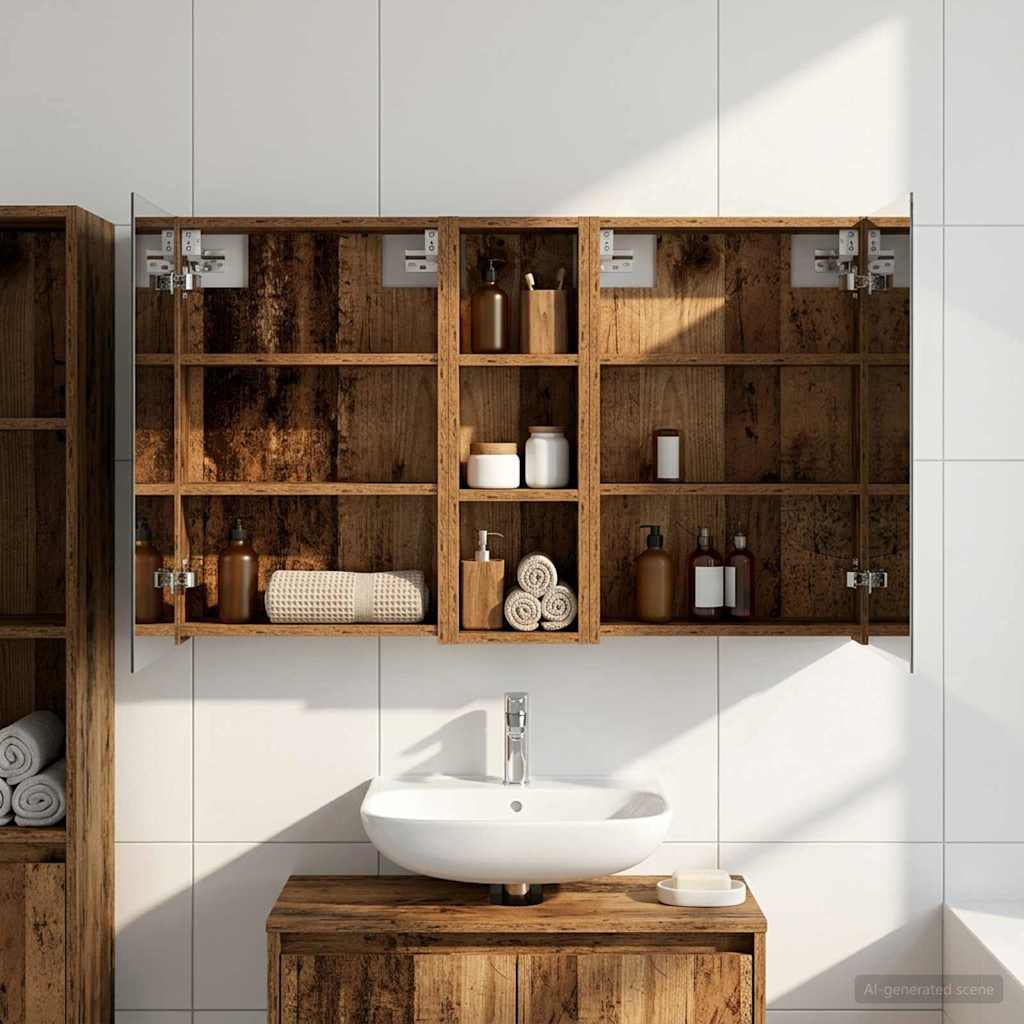 Set di Armadi da Bagno con porta 3 pcs 100 x 10,5 x 60,5 cm | homemem39