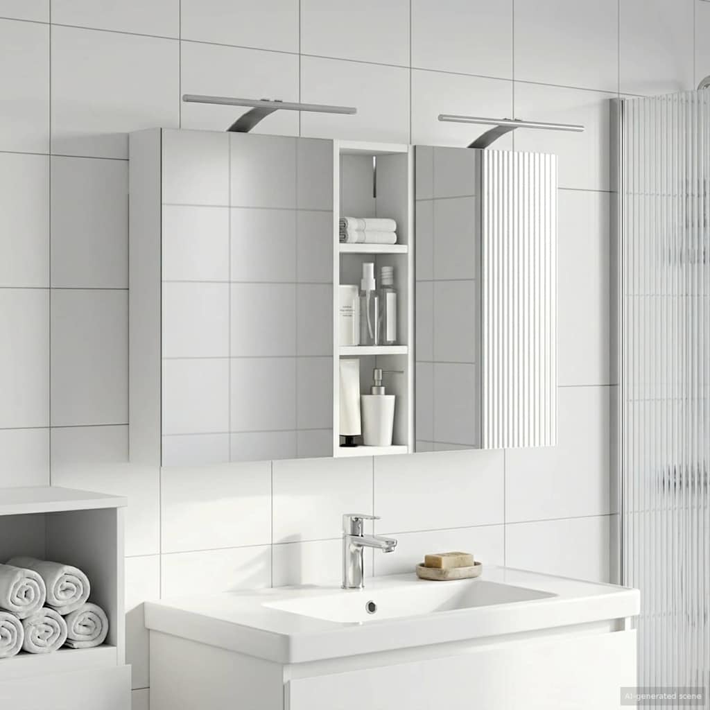 Set di Armadi da Bagno con porta 3 pcs 100 x 10,5 x 60,5 cm