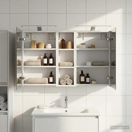 Set di Armadi da Bagno con porta 3 pcs 100 x 10,5 x 60,5 cm