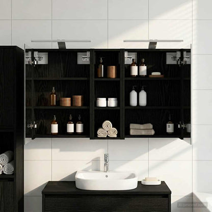 Set di Armadi da Bagno con porta 3 pcs 100 x 10,5 x 60,5 cm | homemem39