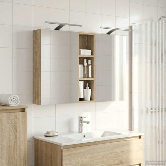 Set di Armadi da Bagno con porta 3 pcs 100 x 10,5 x 60,5 cm | homemem39