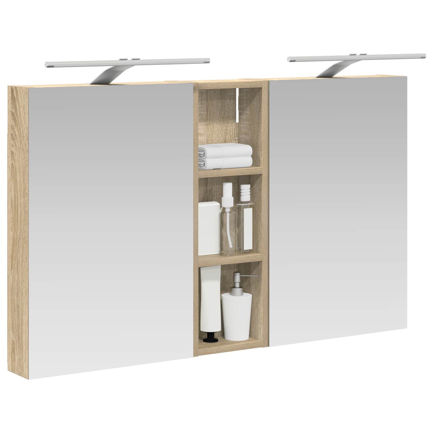 Set di Armadi da Bagno con porta 3 pcs 100 x 10,5 x 60,5 cm | homemem39