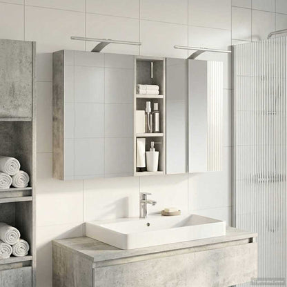 Set di Armadi da Bagno con porta 3 pcs 100 x 10,5 x 60,5 cm
