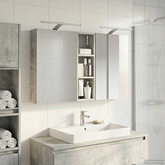 Set di Armadi da Bagno con porta 3 pcs 100 x 10,5 x 60,5 cm