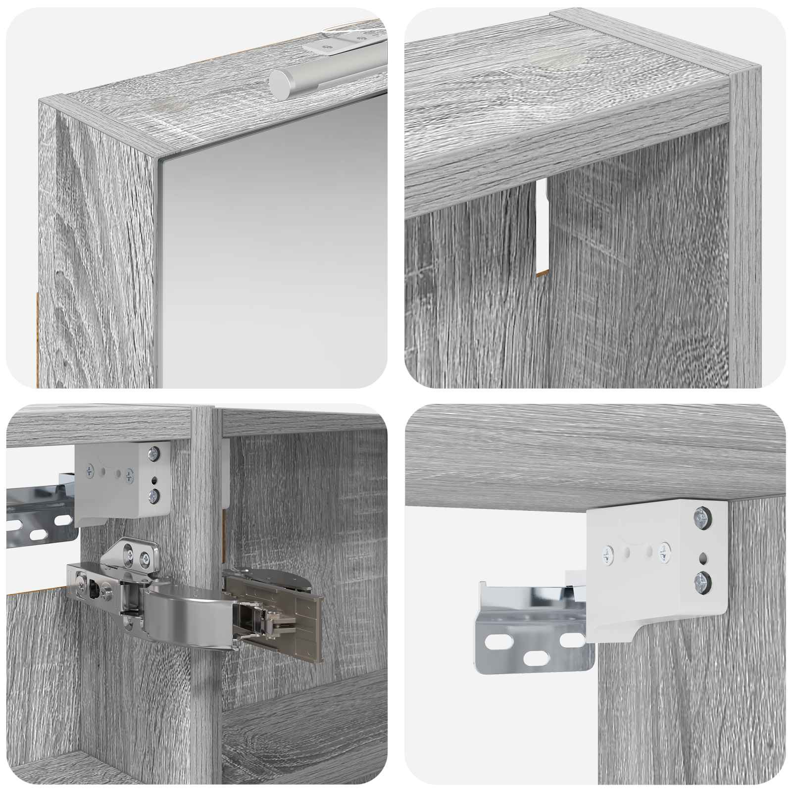 Set di Armadi da Bagno con porta 3 pcs 100 x 10,5 x 60,5 cm | homemem39