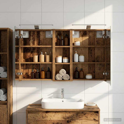Set di Armadi da Bagno con porta 3 pcs 100 x 10,5 x 60,5 cm | homemem39