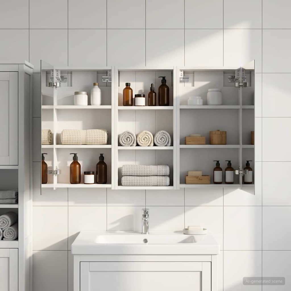 Set di Armadi da Bagno con porta 3 pcs 110 x 10,5 x 60,5 cm | homemem39