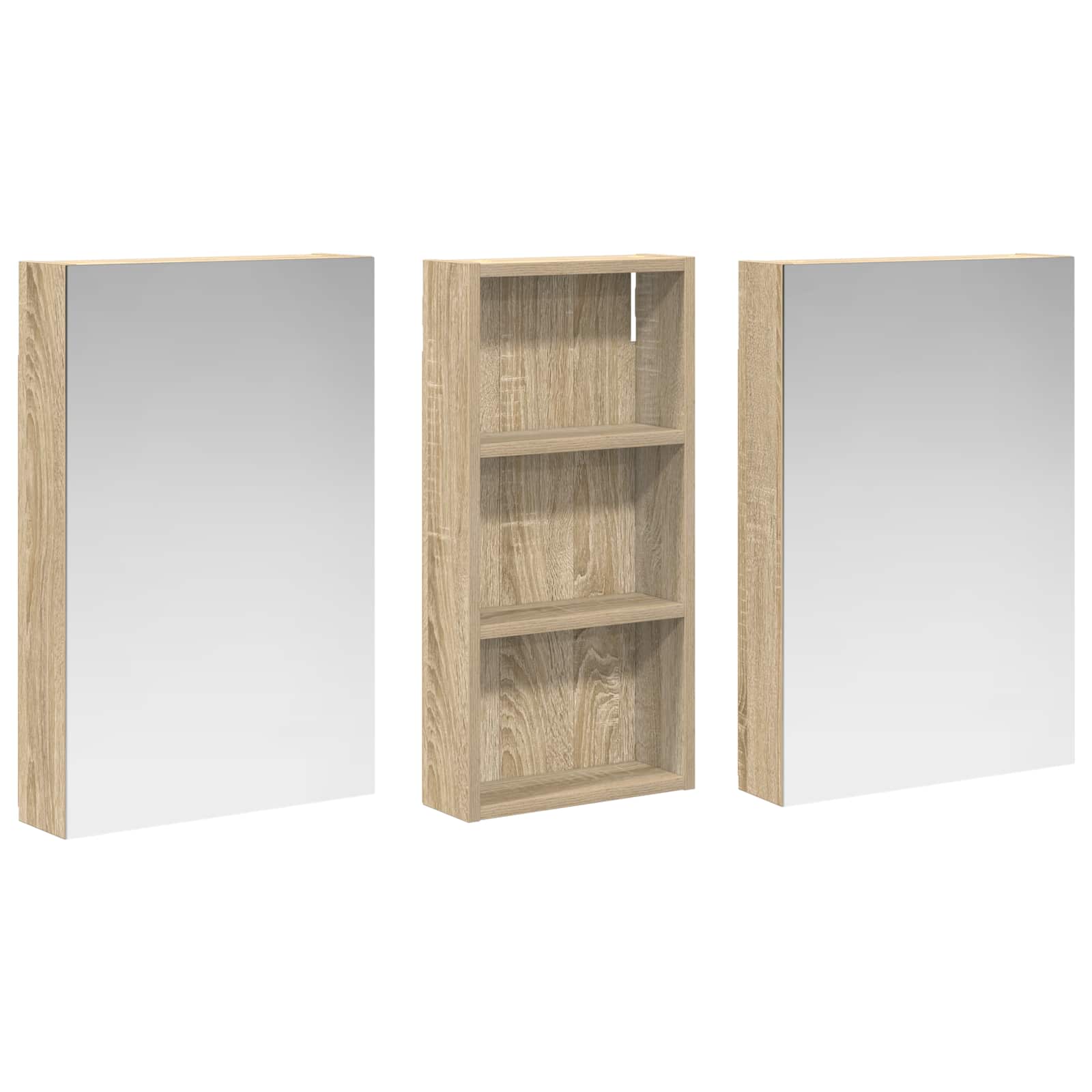 Set di Armadi da Bagno con porta 3 pcs 110 x 10,5 x 60,5 cm | homemem39