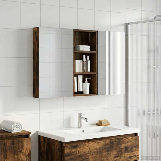 Set di Armadi da Bagno con porta 3 pcs 110 x 10,5 x 60,5 cm | homemem39