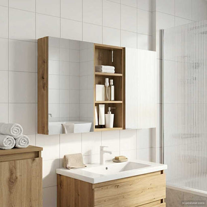 Set di Armadi da Bagno con porta 3 pcs 110 x 10,5 x 60,5 cm | homemem39