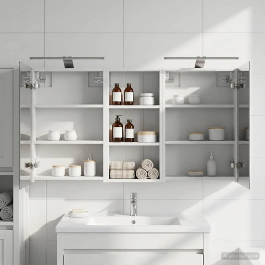 Set di Armadi da Bagno con porta 3 pcs 110 x 10,5 x 60,5 cm | homemem39